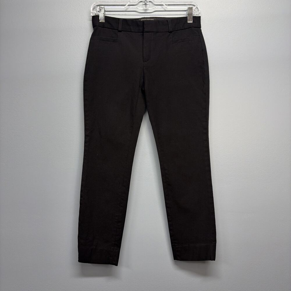 Banana Republic Womens Pants Black Sloan Fit Cropped Stretch Size 0